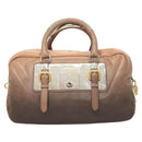 PRADA Hand Bag Leather Beige Gold Silver Auth SW797-13