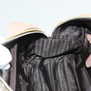 PRADA Hand Bag Leather Beige Gold Silver Auth SW797-22