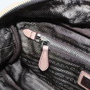 PRADA Hand Bag Leather Beige Gold Silver Auth SW797-23