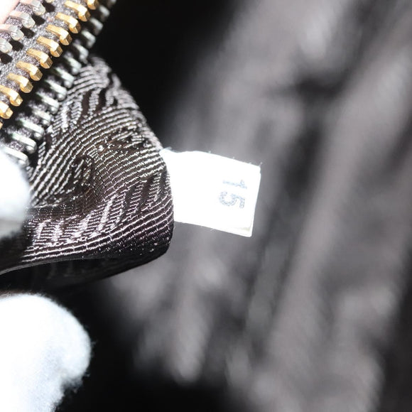 PRADA Hand Bag Leather Beige Gold Silver Auth SW797