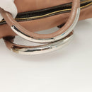 PRADA Hand Bag Leather Beige Gold Silver Auth SW797-7