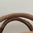 PRADA Hand Bag Leather Beige Gold Silver Auth SW797-8