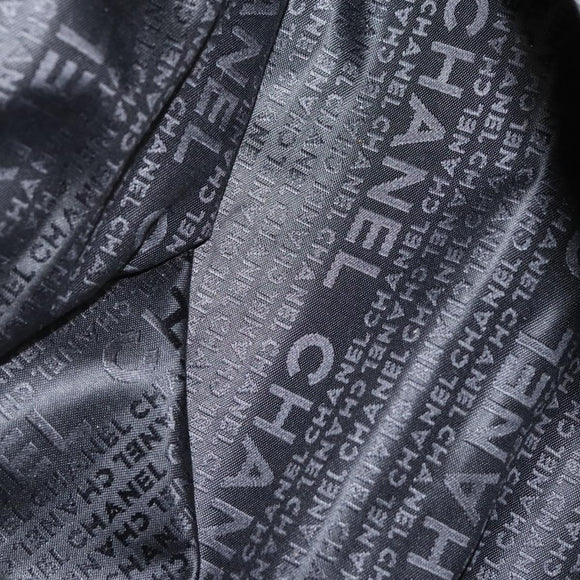 CHANEL Choco Bar line Hand Bag Canvas Black CC Auth SW800