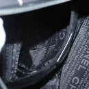 CHANEL Choco Bar line Hand Bag Canvas Black CC Auth SW800-23