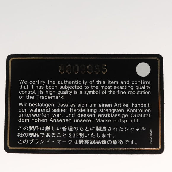 CHANEL Choco Bar line Hand Bag Canvas Black CC Auth SW800