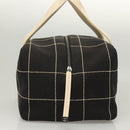 CHANEL Choco Bar line Hand Bag Canvas Black CC Auth SW800-4