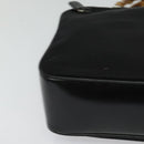 GUCCI Bamboo Hand Bag Nylon 2way Black Silver 000 2040 0538 Auth SW805-10