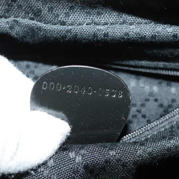 GUCCI Bamboo Hand Bag Nylon 2way Black Silver 000 2040 0538 Auth SW805