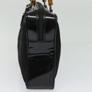 GUCCI Bamboo Hand Bag Nylon 2way Black Silver 000 2040 0538 Auth SW805-5