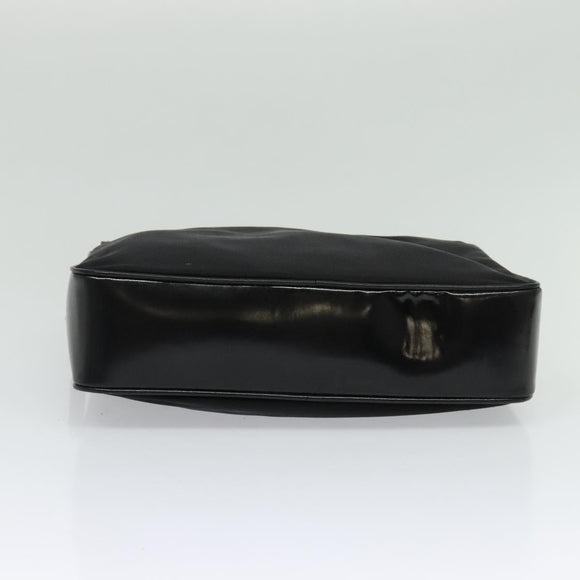 GUCCI Bamboo Hand Bag Nylon 2way Black Silver 000 2040 0538 Auth SW805