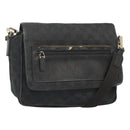 GUCCI GG Canvas Shoulder Bag Black Gold 019 0375 Auth SW809-1
