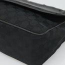 GUCCI GG Canvas Shoulder Bag Black Gold 019 0375 Auth SW809-8