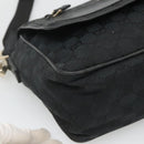 GUCCI GG Canvas Shoulder Bag Black Gold 019 0375 Auth SW809-15