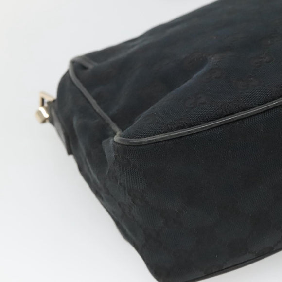 GUCCI GG Canvas Shoulder Bag Black Gold 019 0375 Auth SW809