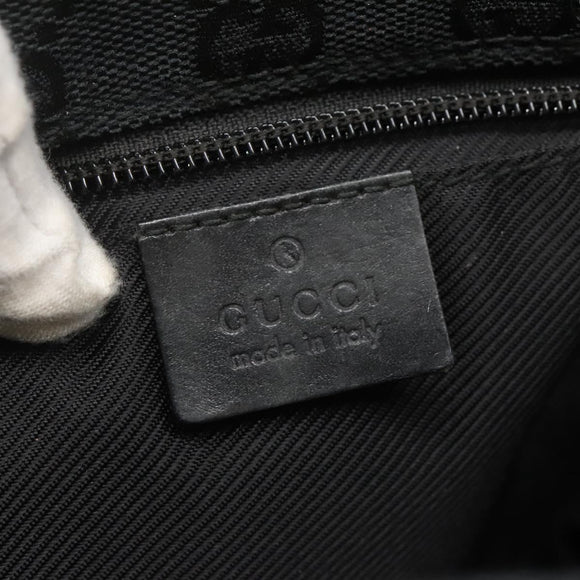 GUCCI GG Canvas Shoulder Bag Black Gold 019 0375 Auth SW809