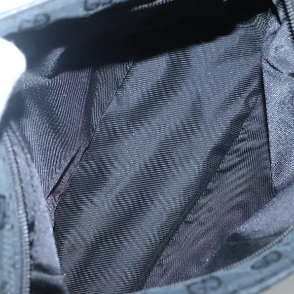 GUCCI GG Canvas Shoulder Bag Black Gold 019 0375 Auth SW809