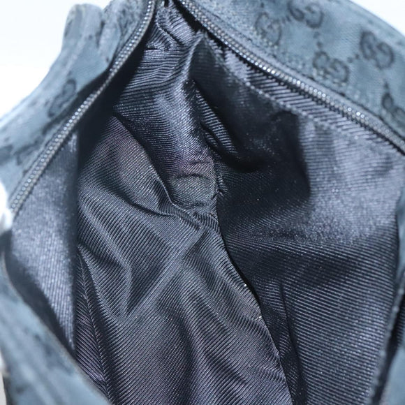 GUCCI GG Canvas Shoulder Bag Black Gold 019 0375 Auth SW809