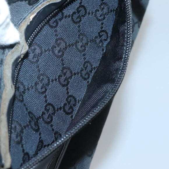 GUCCI GG Canvas Shoulder Bag Black Gold 019 0375 Auth SW809