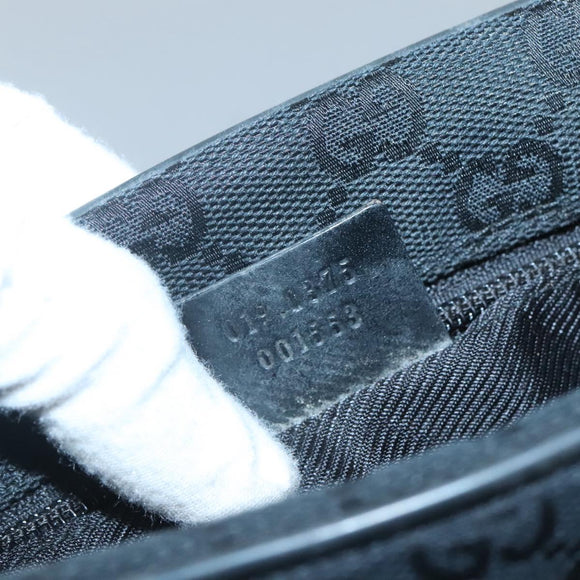 GUCCI GG Canvas Shoulder Bag Black Gold 019 0375 Auth SW809