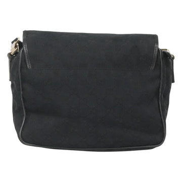 GUCCI GG Canvas Shoulder Bag Black Gold 019 0375 Auth SW809 - 0