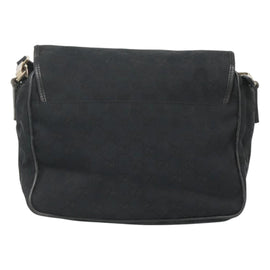GUCCI GG Canvas Shoulder Bag Black Gold 019 0375 Auth SW809 - 0