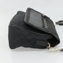 GUCCI GG Canvas Shoulder Bag Black Gold 019 0375 Auth SW809-3