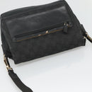 GUCCI GG Canvas Shoulder Bag Black Gold 019 0375 Auth SW809-6