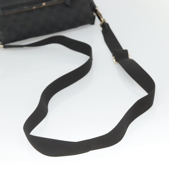 GUCCI GG Canvas Shoulder Bag Black Gold 019 0375 Auth SW809