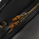 GUCCI Bamboo Bag Patent leather 2way Gold Dark Gray 000 3270 0323 Auth SW812-17