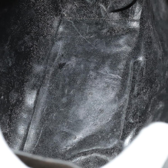 GUCCI Bamboo Bag Patent leather 2way Gold Dark Gray 000 3270 0323 Auth SW812