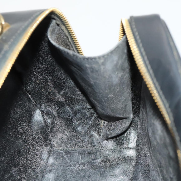 GUCCI Bamboo Bag Patent leather 2way Gold Dark Gray 000 3270 0323 Auth SW812