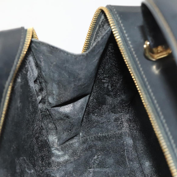 GUCCI Bamboo Bag Patent leather 2way Gold Dark Gray 000 3270 0323 Auth SW812