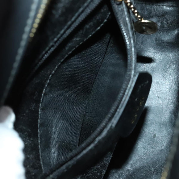 GUCCI Bamboo Bag Patent leather 2way Gold Dark Gray 000 3270 0323 Auth SW812