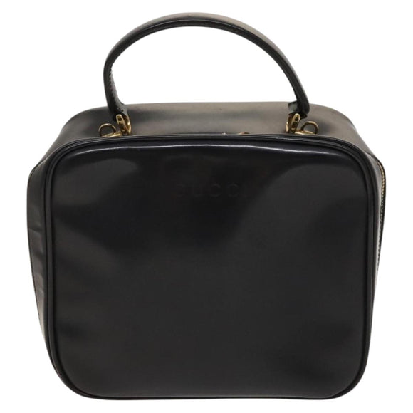 GUCCI Bamboo Bag Patent leather 2way Gold Dark Gray 000 3270 0323 Auth SW812