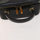 GUCCI Bamboo Bag Patent leather 2way Gold Dark Gray 000 3270 0323 Auth SW812-7