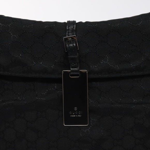 GUCCI Micro GG Canvas Pouch Black Silver Auth SW813