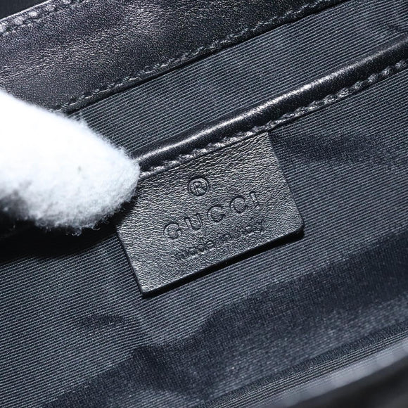 GUCCI Micro GG Canvas Pouch Black Silver Auth SW813