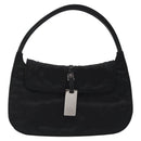 GUCCI Micro GG Canvas Pouch Black Silver Auth SW813-2