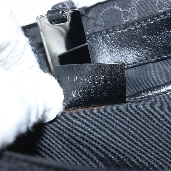 GUCCI Micro GG Canvas Pouch Black Silver Auth SW813