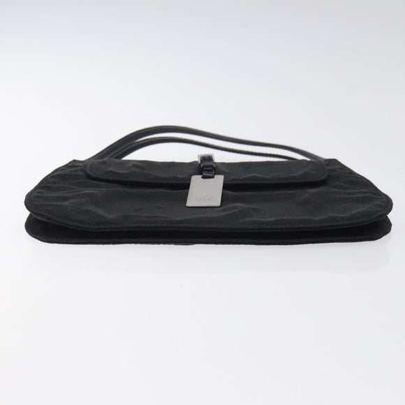 GUCCI Micro GG Canvas Pouch Black Silver Auth SW813