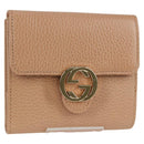 GUCCI Interlocking Wallet Leather Outlet Pink Beige 615525 Auth SW815M-1
