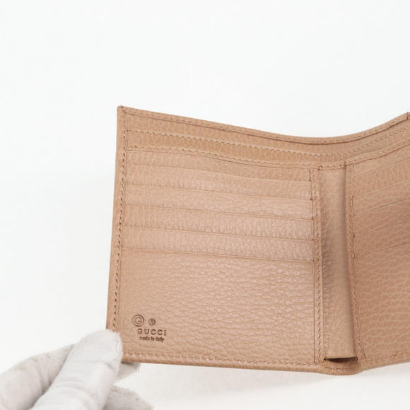 GUCCI Interlocking Wallet Leather Outlet Pink Beige 615525 Auth SW815M