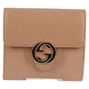 GUCCI Interlocking Wallet Leather Outlet Pink Beige 615525 Auth SW815M-13