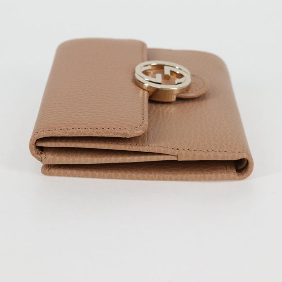 GUCCI Interlocking Wallet Leather Outlet Pink Beige 615525 Auth SW815M