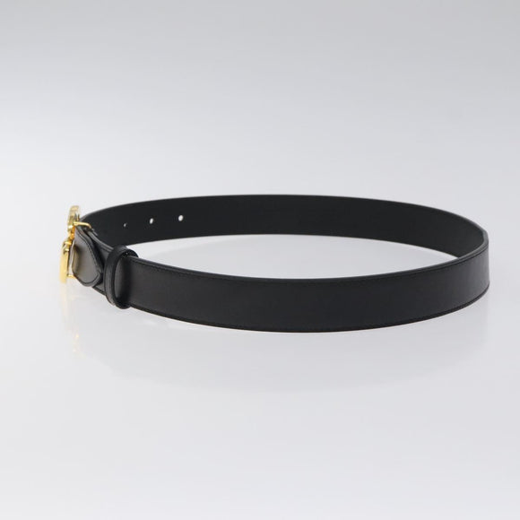 GUCCI GG Marmont Belt Leather 33.5"" Black Gold 414516 Auth SW816