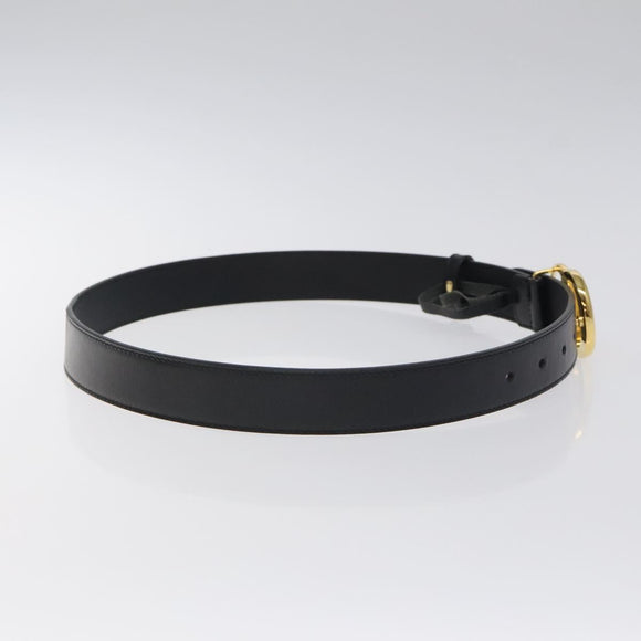GUCCI GG Marmont Belt Leather 33.5"" Black Gold 414516 Auth SW816