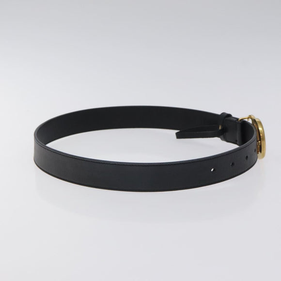 GUCCI GG Marmont Belt Leather 31.5"" Black Gold 414516 Auth SW817