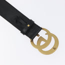 GUCCI GG Marmont Belt Leather 31.5"" Black Gold 400593 Auth SW818M-10