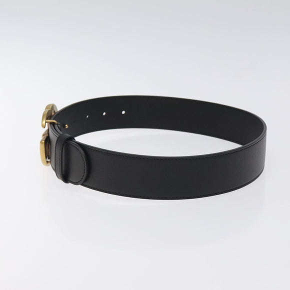 GUCCI GG Marmont Belt Leather 31.5"" Black Gold 400593 Auth SW818M