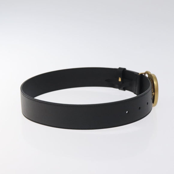 GUCCI GG Marmont Belt Leather 31.5"" Black Gold 400593 Auth SW818M